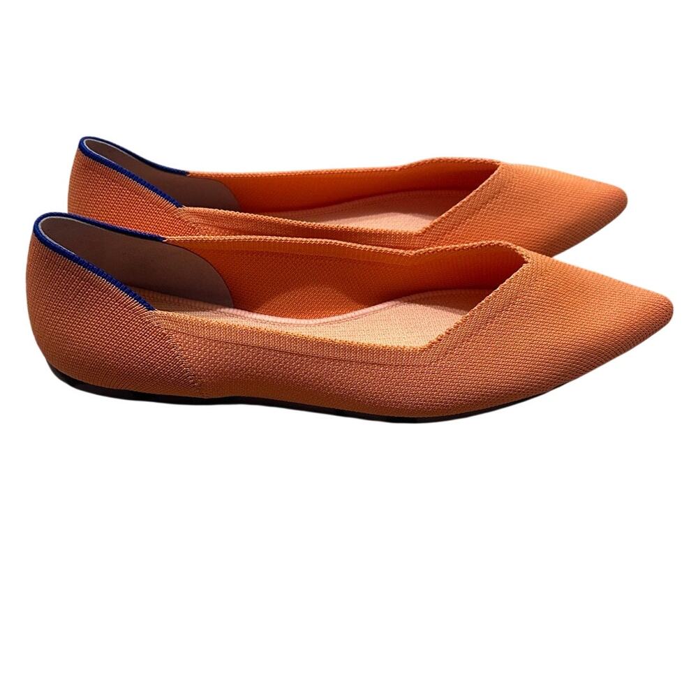 Rothy’s The Point Flats Vibrant Orange Persimmon Balletcore Comfort Minimalist 9 - Picture 3 of 7